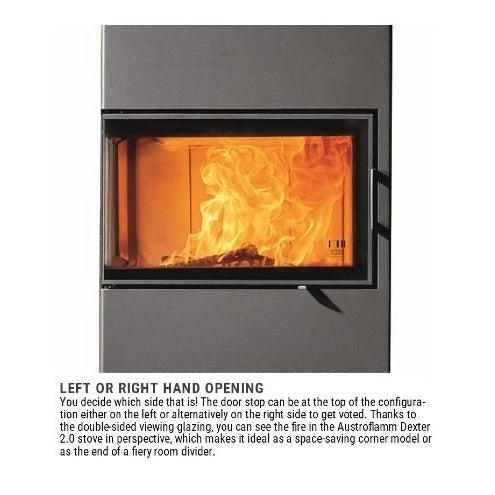 Austroflamm Dexter (Door Hinge Right with Top Extension Box & Adjustable Damper) Wood Fireplace - Image 4