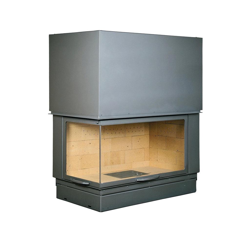 Axis H1200 VLG Panoramic Left Corner Design Inbuilt Wood Fireplace With Lift & Swing Door - Image 6