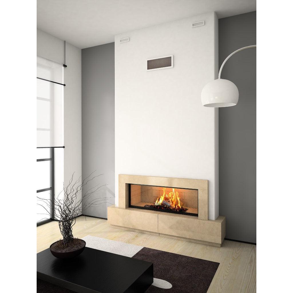 Axis H1600 Panoramic Single Sided Inbuilt Wood Fireplace With Lift & Swing Door - Image 5