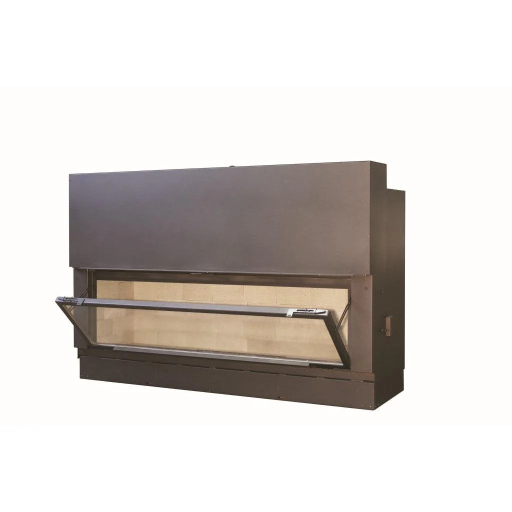 AXIS H1600 XXL Panoramic Single Sided Inbuilt Wood Fireplace With Lift & Swing Door - Image 4
