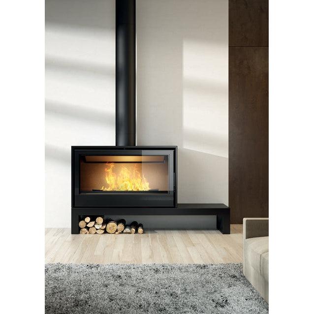 Axis I1000 Panoramic Single Sided Freestanding Wood Fireplace - Image 4