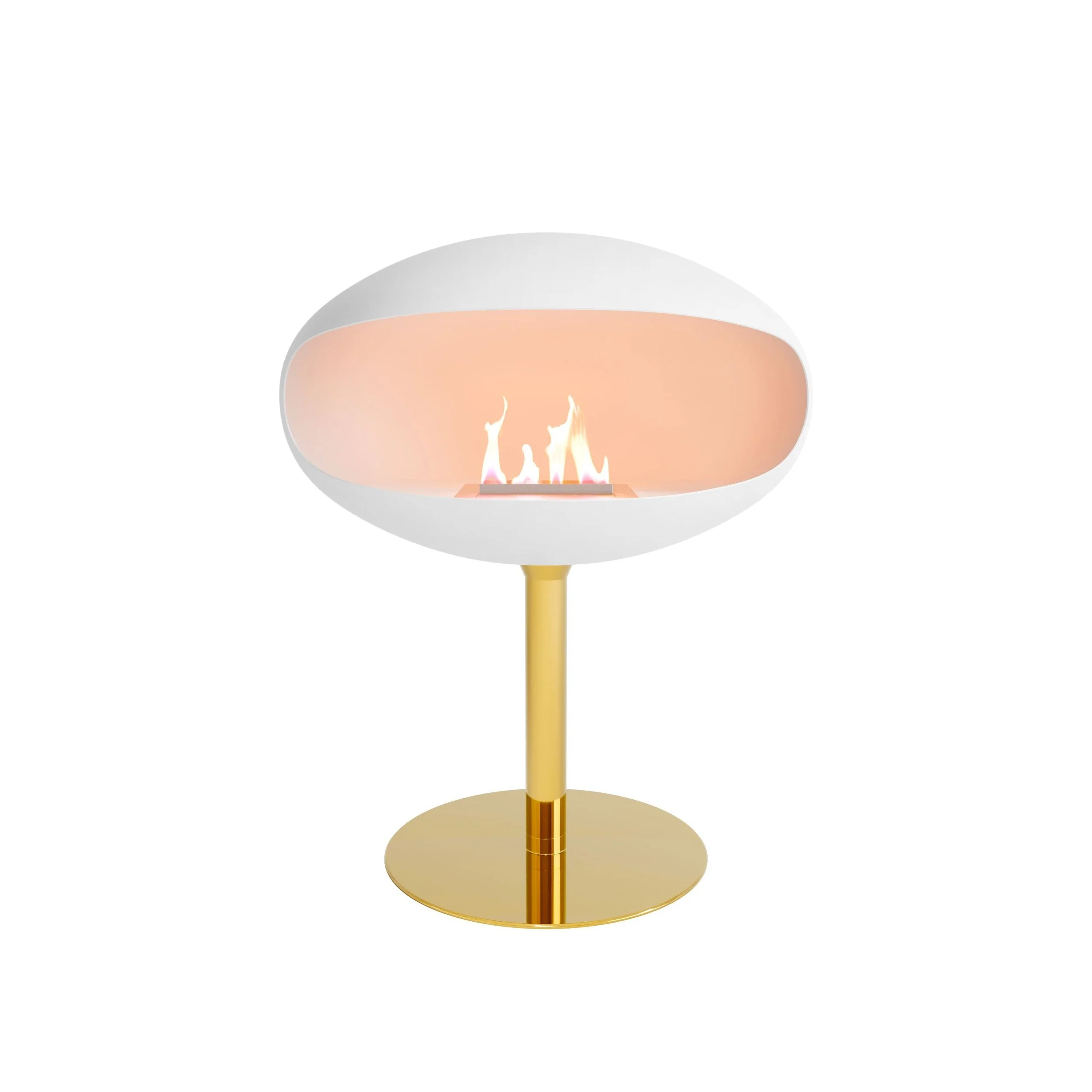 Cocoon Pedestal Standing Ethanol Fireplace - Matt White - Image 3