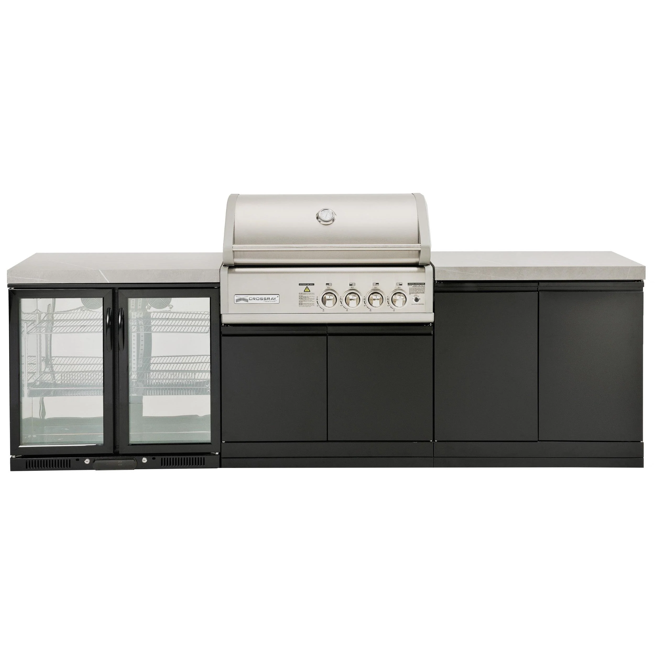 Crossray 4 Burner Gas Outdoor Kitchen Grey Bench - Image 2