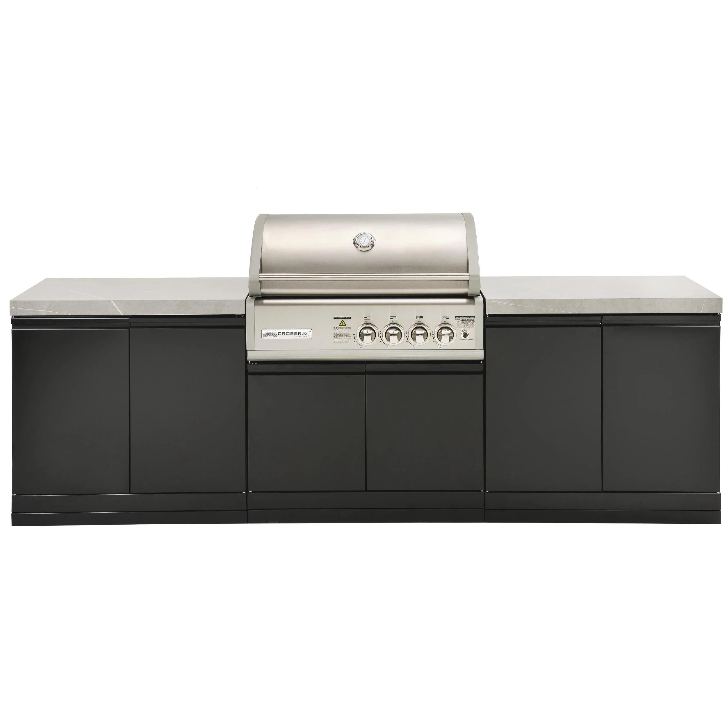 Crossray 4 Burner Gas Outdoor Kitchen Grey Bench - Image 3