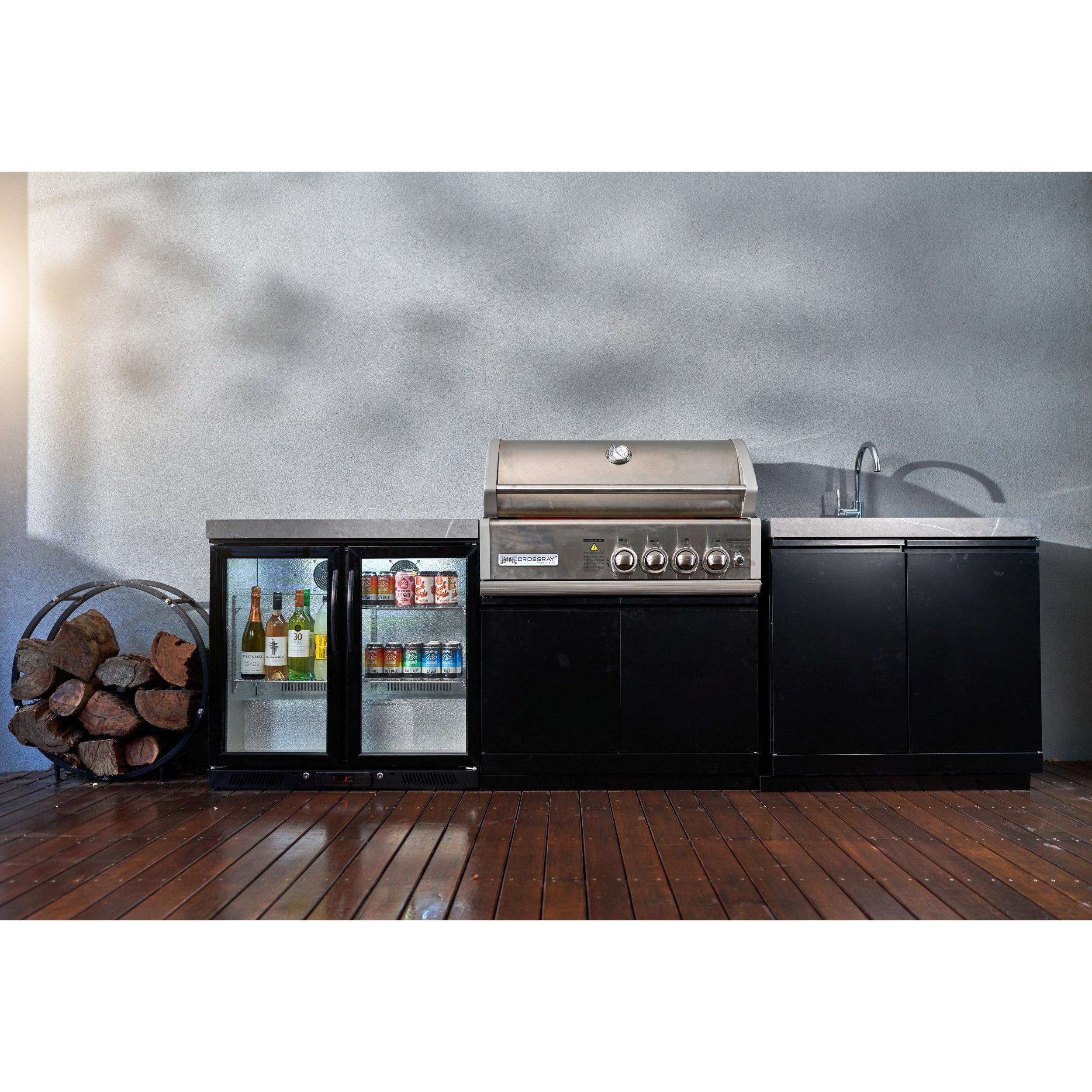 Crossray 4 Burner Gas Outdoor Kitchen Grey Bench - Image 7