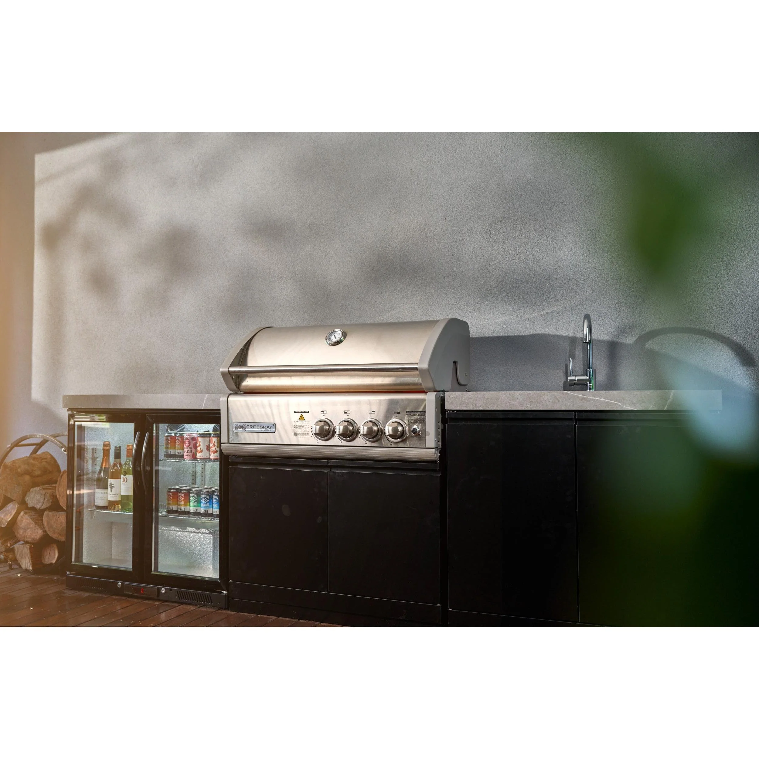 Crossray 4 Burner Gas Outdoor Kitchen Grey Bench - Image 8