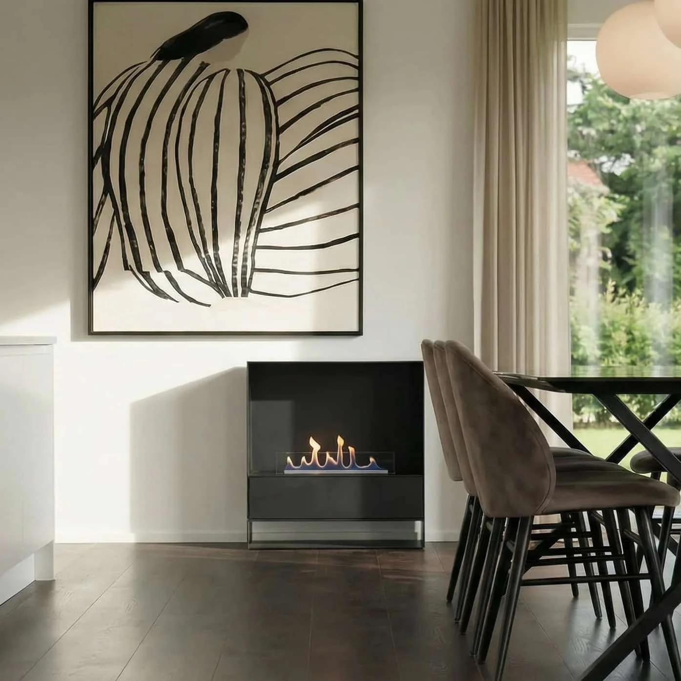 Decoflame Milan Freestanding F2 Ethanol Fireplace - Image 2