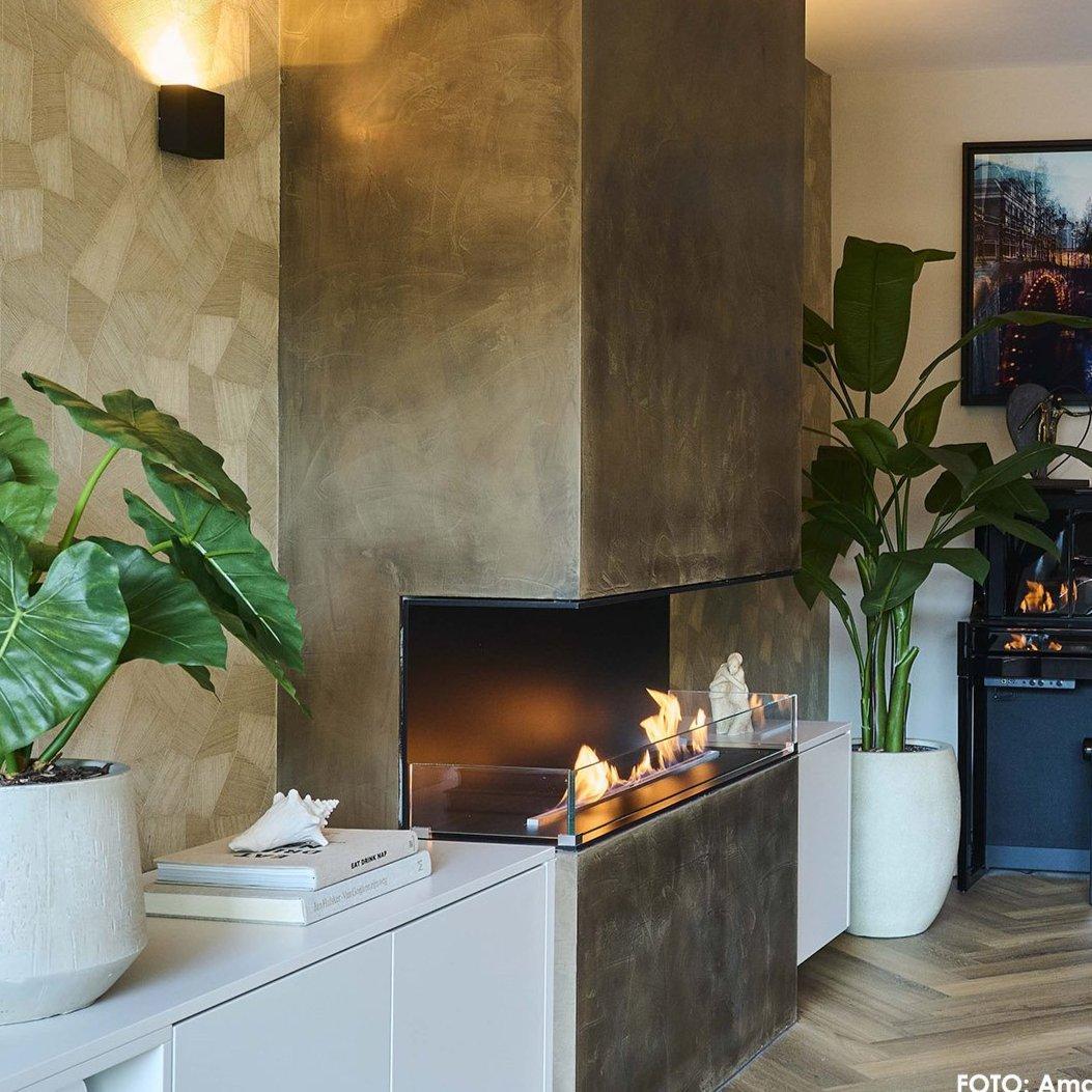 Decoflame Montreal Peninsula Ethanol Fireplace with Net Zero Burner - Image 3
