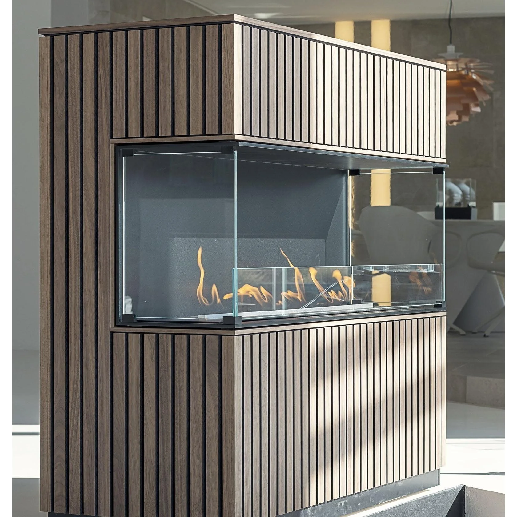 Decoflame Montreal Peninsula Ethanol Fireplace with Net Zero Burner - Image 4