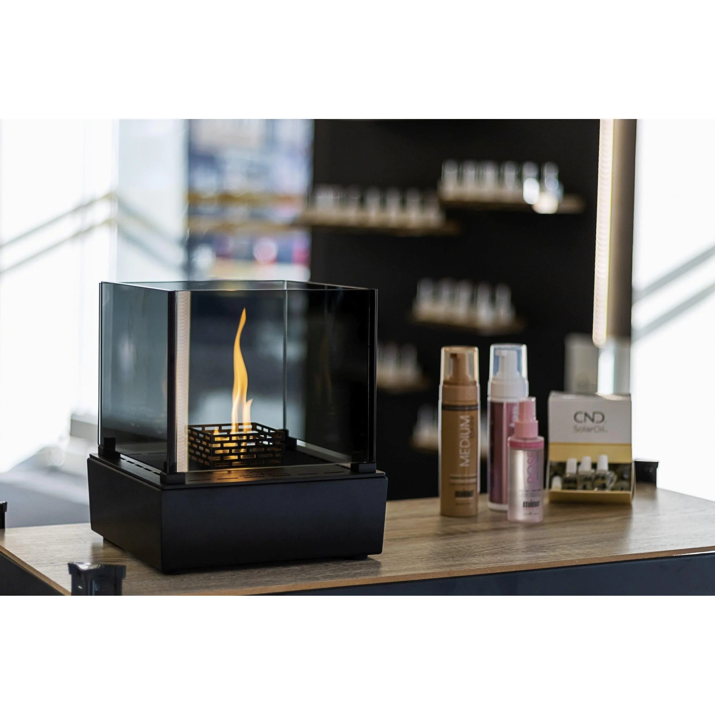 Decoflame Outdoor Net Zero Manual Nice Tower Freestanding Black Ethanol Fireplace - Image 2