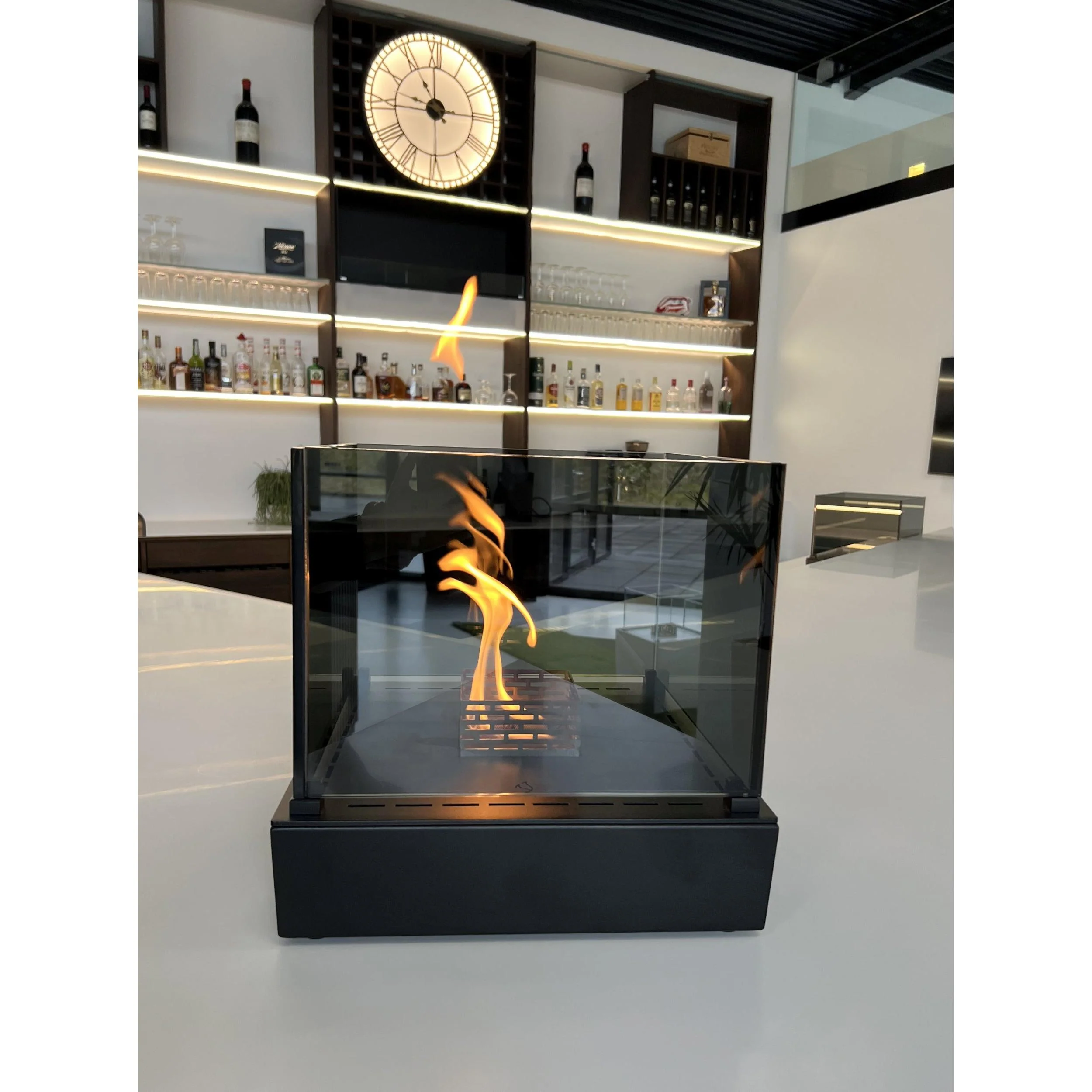 Decoflame Outdoor Net Zero Manual Nice Tower Freestanding Black Ethanol Fireplace - Image 3