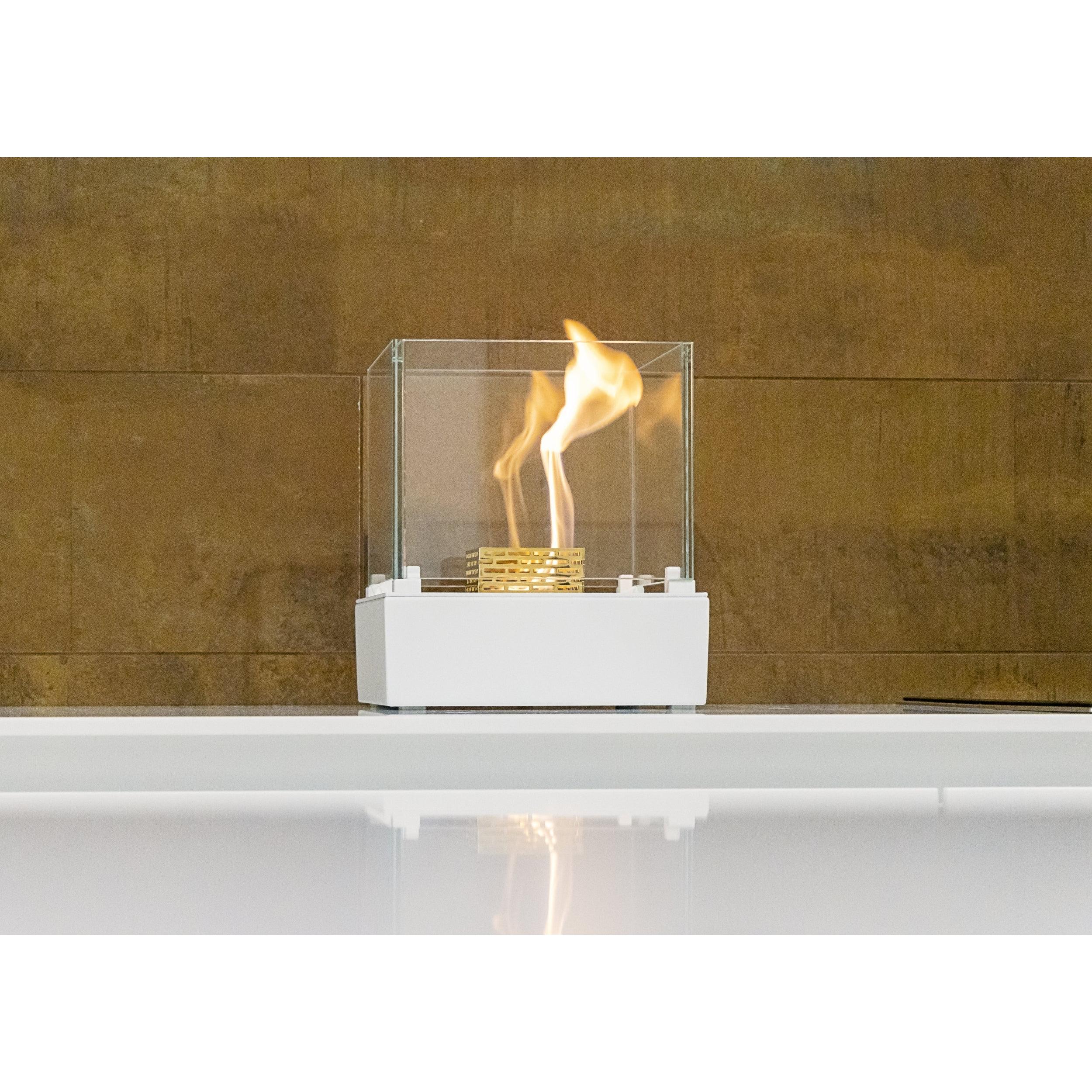 Decoflame Outdoor Net Zero Manual Nice Tower Freestanding White Ethanol Fireplace - Image 3