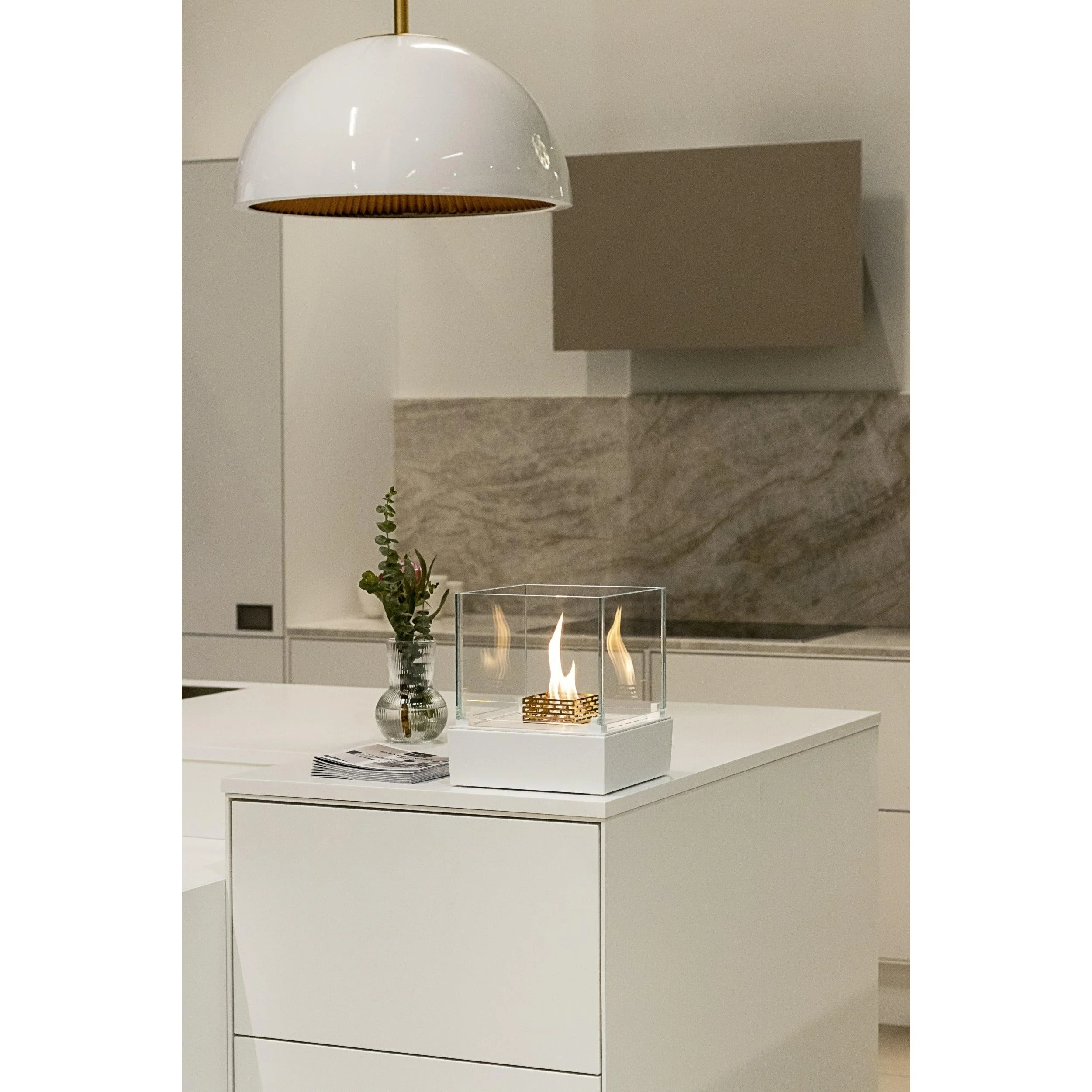 Decoflame Outdoor Net Zero Manual Nice Tower Freestanding White Ethanol Fireplace - Image 4