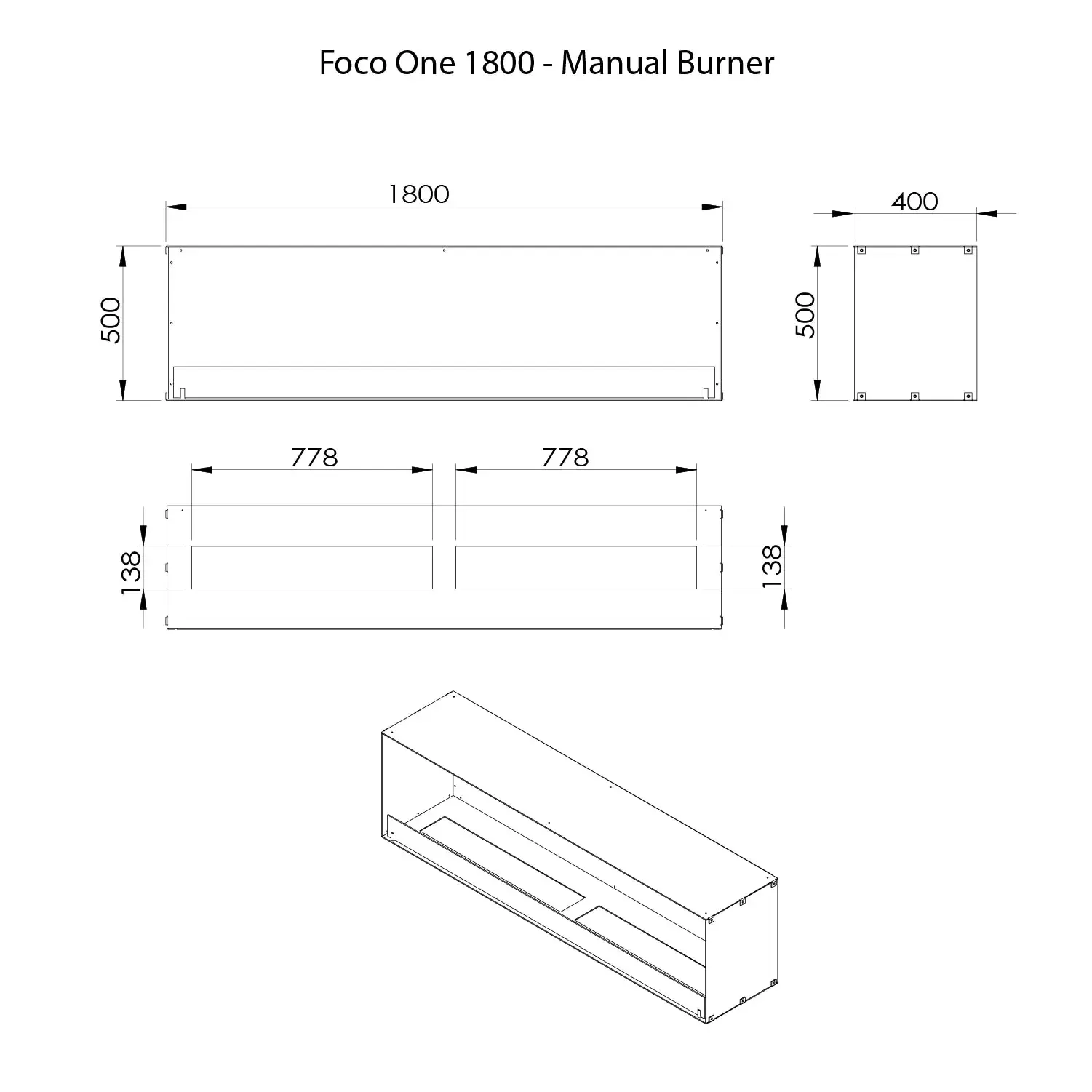 Foco One 1800 Ethanol Fireplace (Made to Order) - Image 4