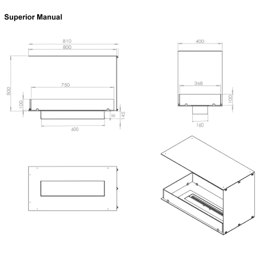 Foco Room Divider 800 Triple Sided Ethanol Fireplace - Image 10