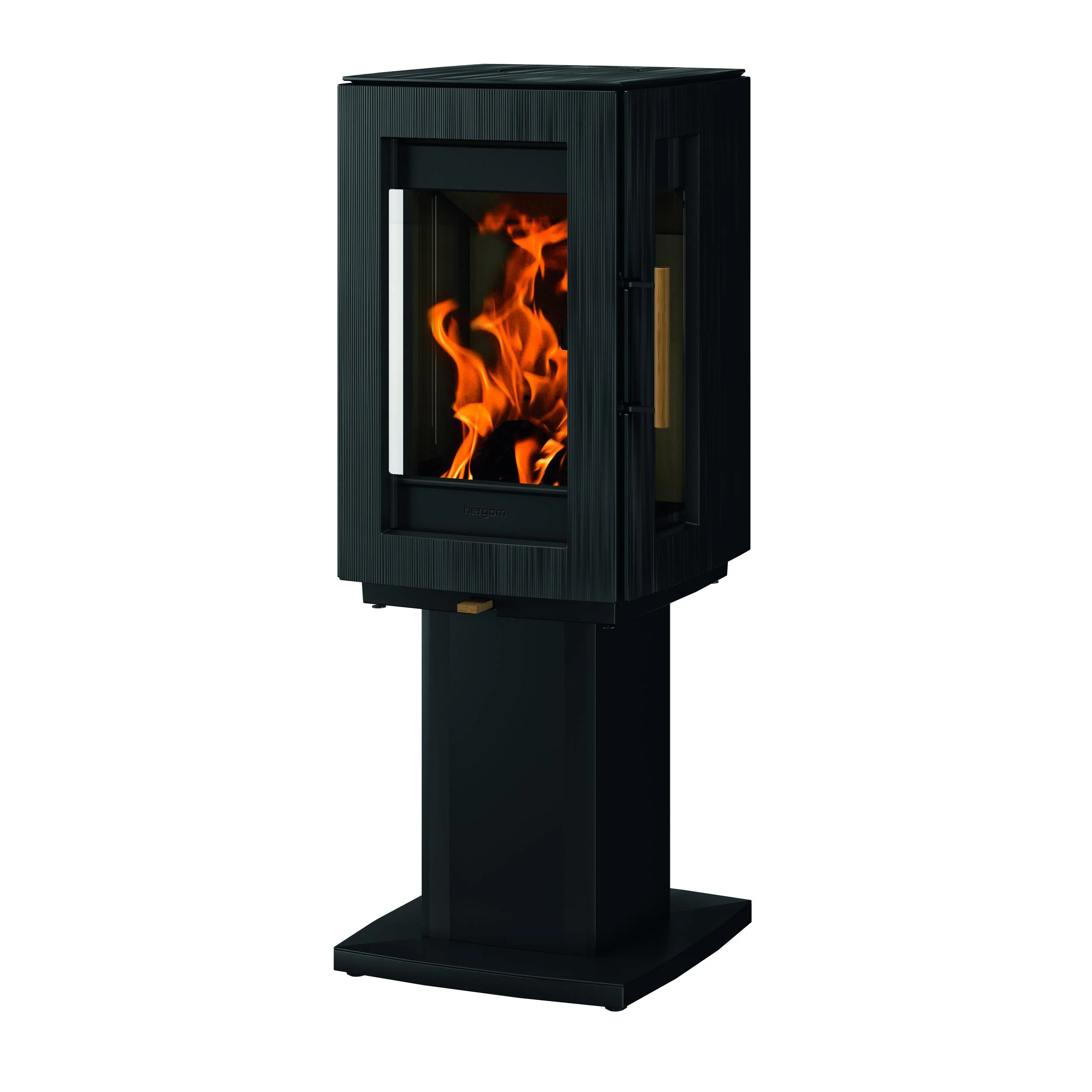 Hergom Glow With Pedestal Freestanding Wood Fireplace - Image 2