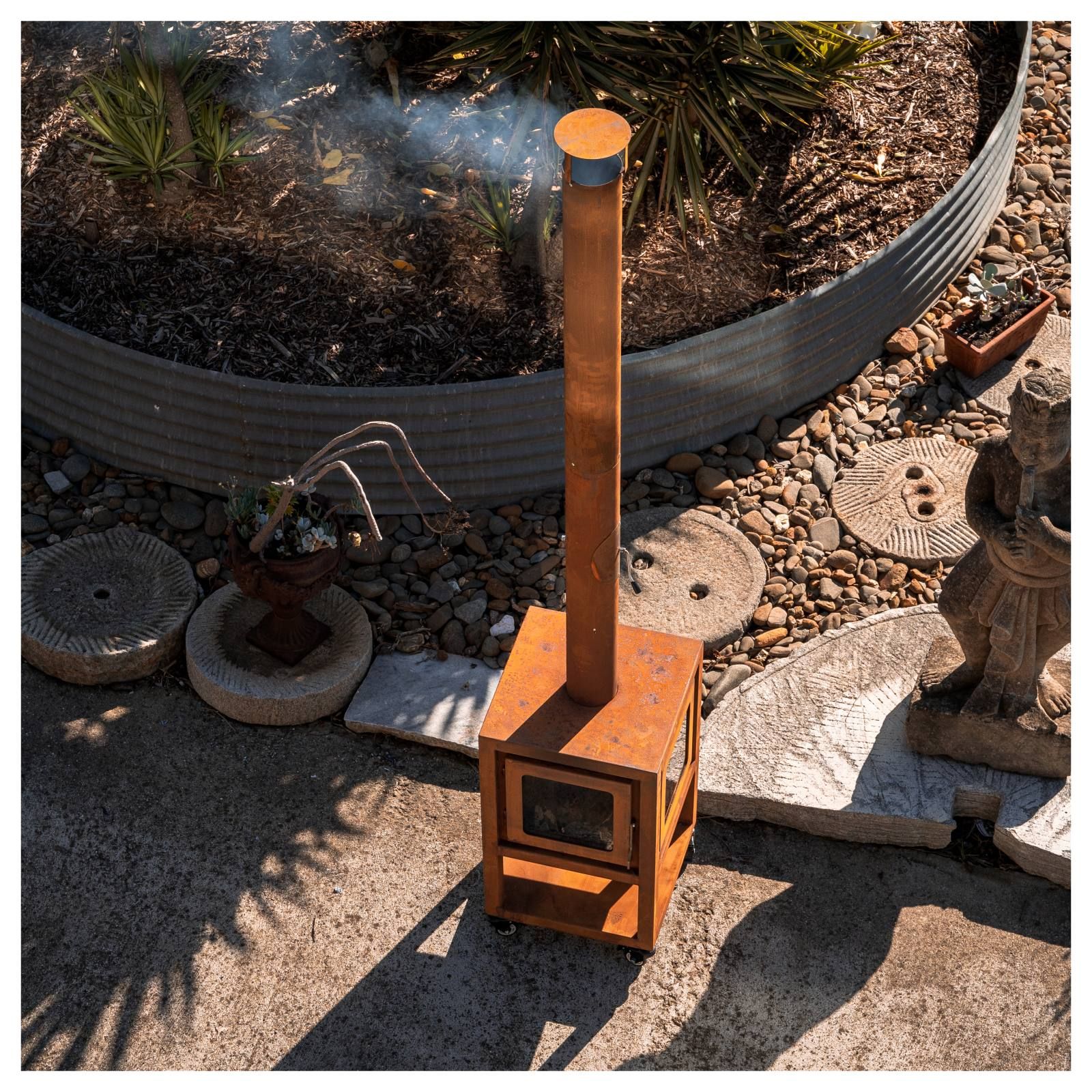 Lazaro Medium Outdoor Wood Fireplace - Image 3