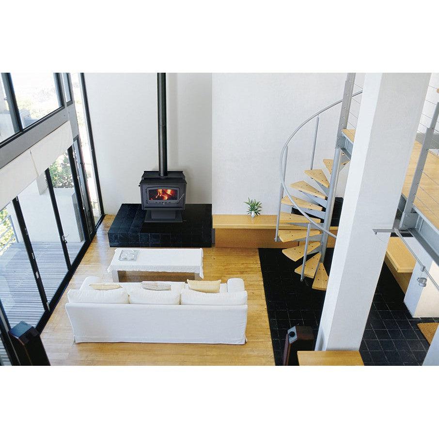 Nectre Mega Wood Fireplace with Pedestal - Image 2
