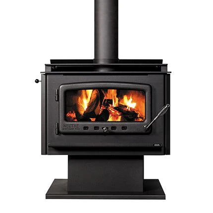 Nectre Mega Wood Fireplace with Pedestal & Fan - Image 4