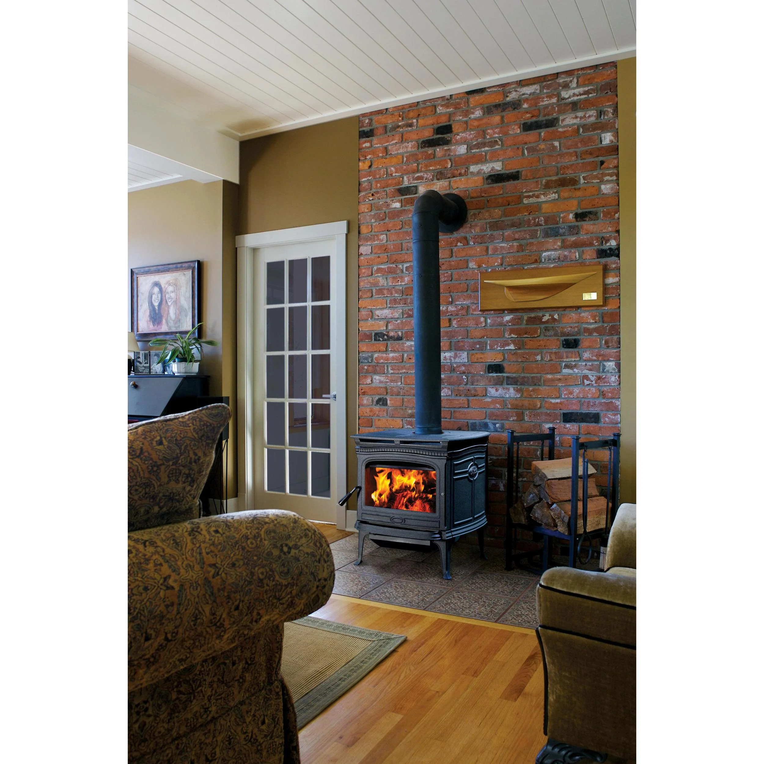 Pacific Energy Alderlea T5 Metallic Black Freestanding Wood Fireplace - Image 2