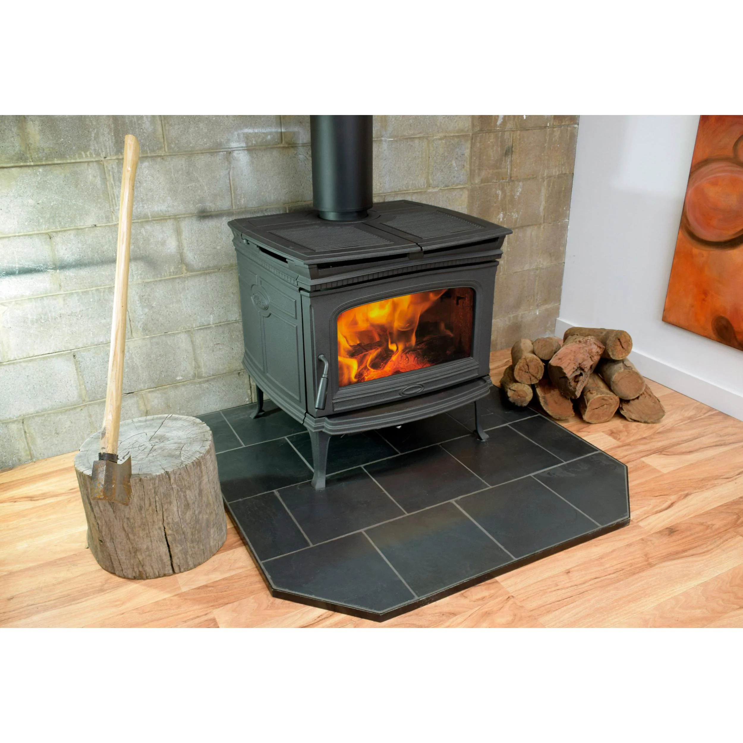 Pacific Energy Alderlea T5 Metallic Black Freestanding Wood Fireplace - Image 3