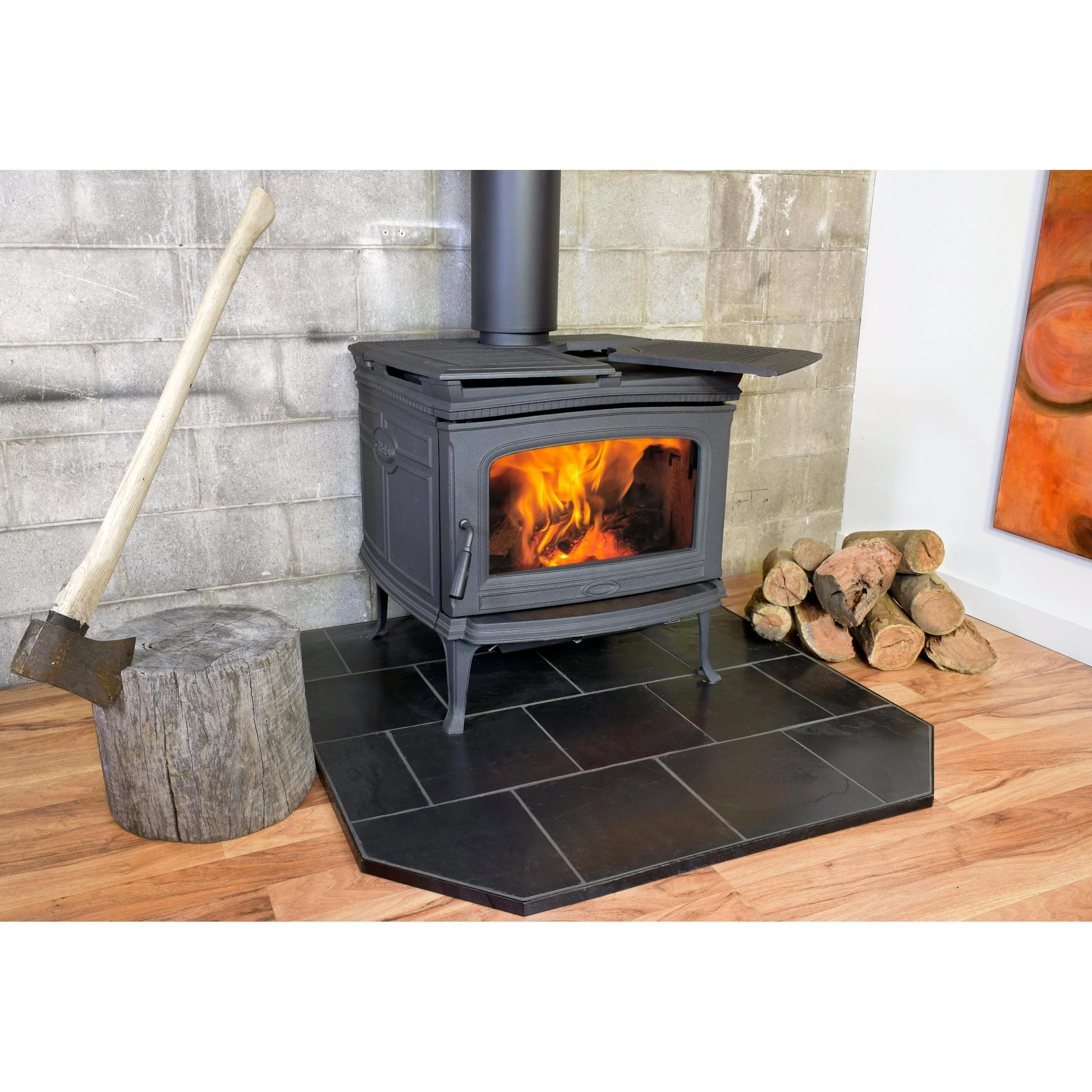 Pacific Energy Alderlea T5 Metallic Black Freestanding Wood Fireplace - Image 4