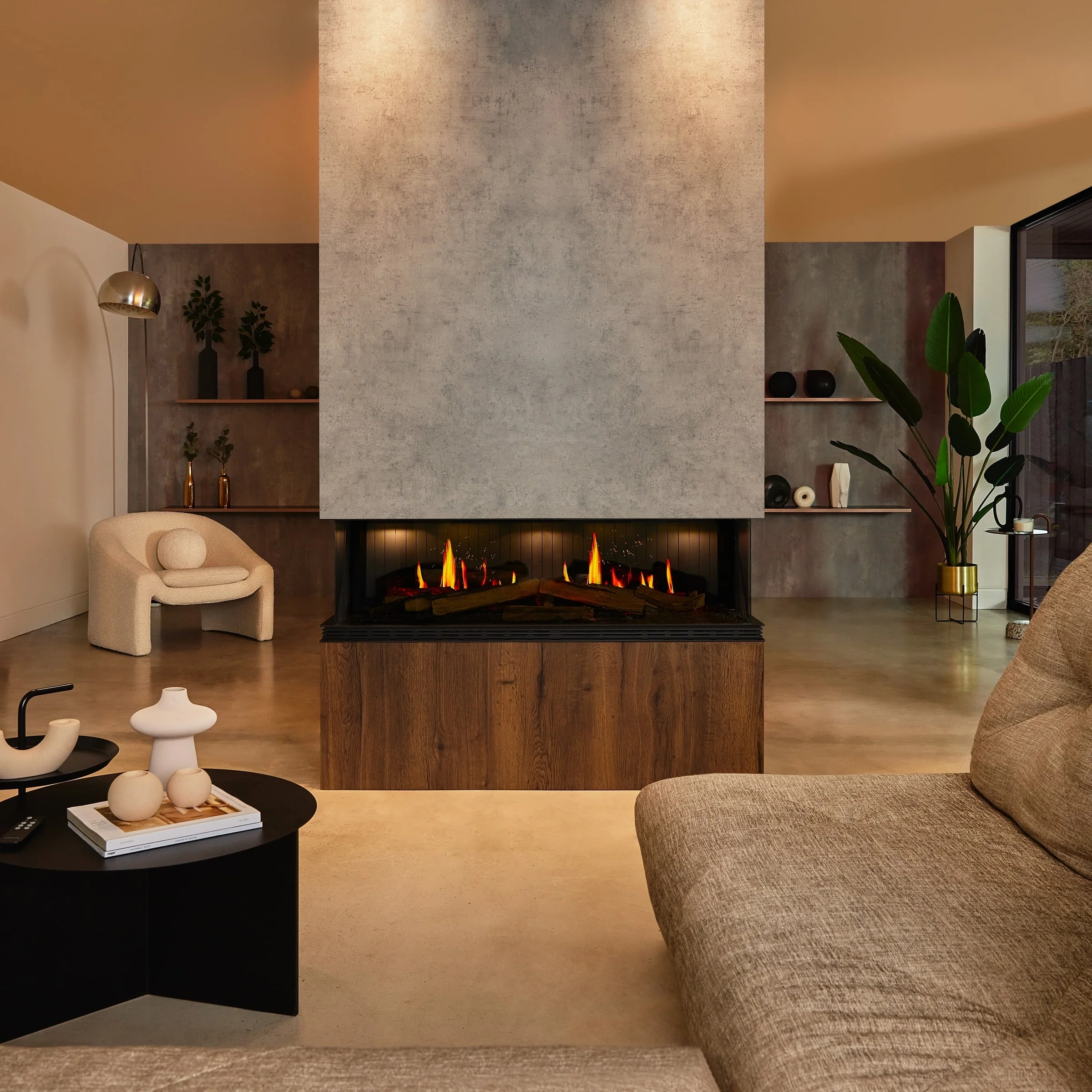 Real Flame Vista 1300 Three Sided Electric Fireplace