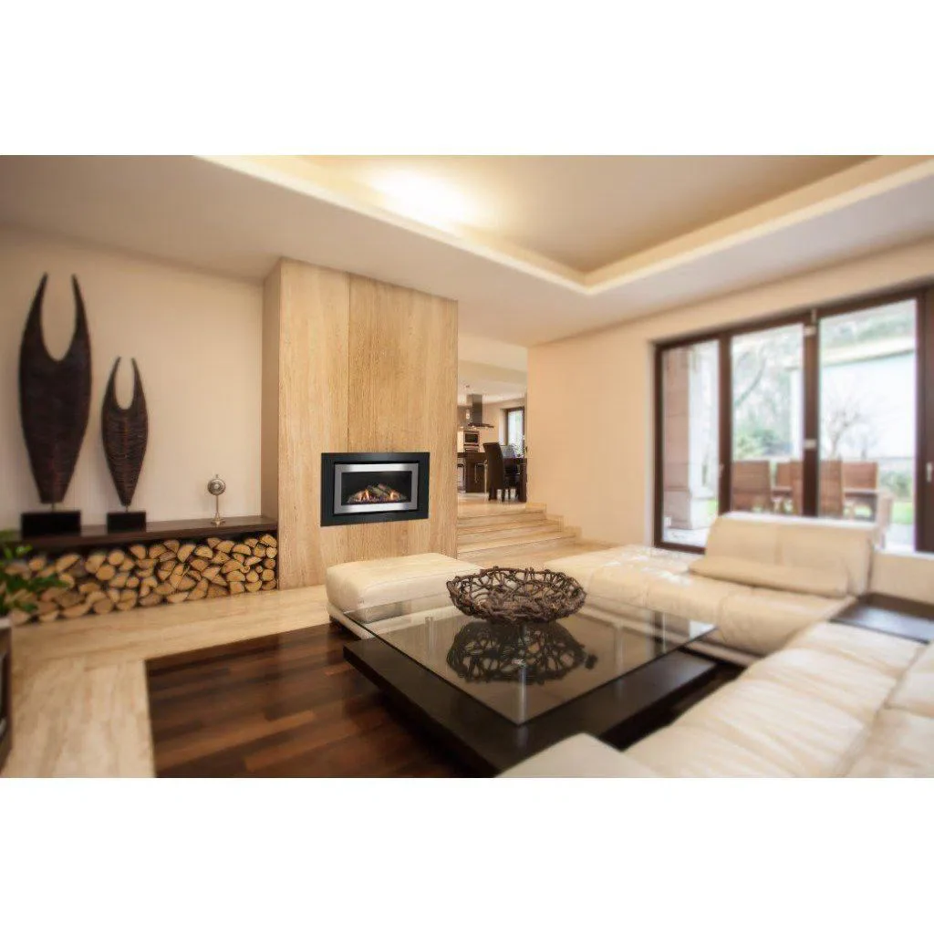 Rinnai 950 Log Set Stainless Steel Gas Fireplace - Image 2