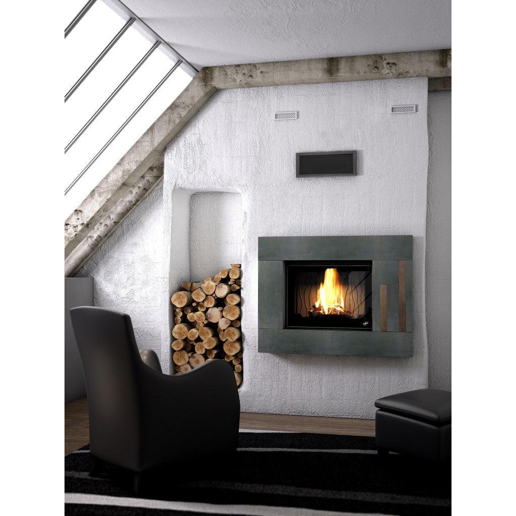 Seguin Europa 7 Wood Fireplace With Black Line Glass & Swing Door - Image 5