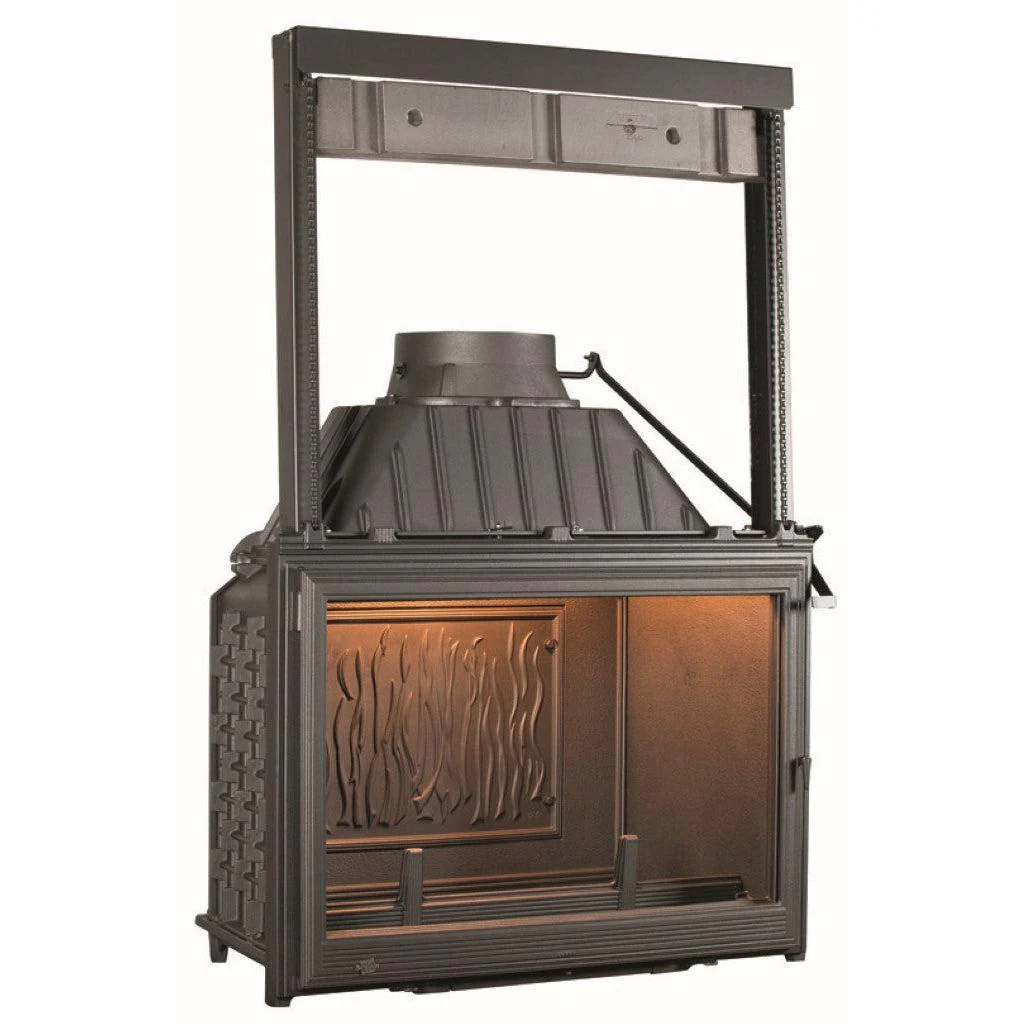 Seguin Super 9 Wood Fireplace With Swing Door & Black Line Glass - Image 7
