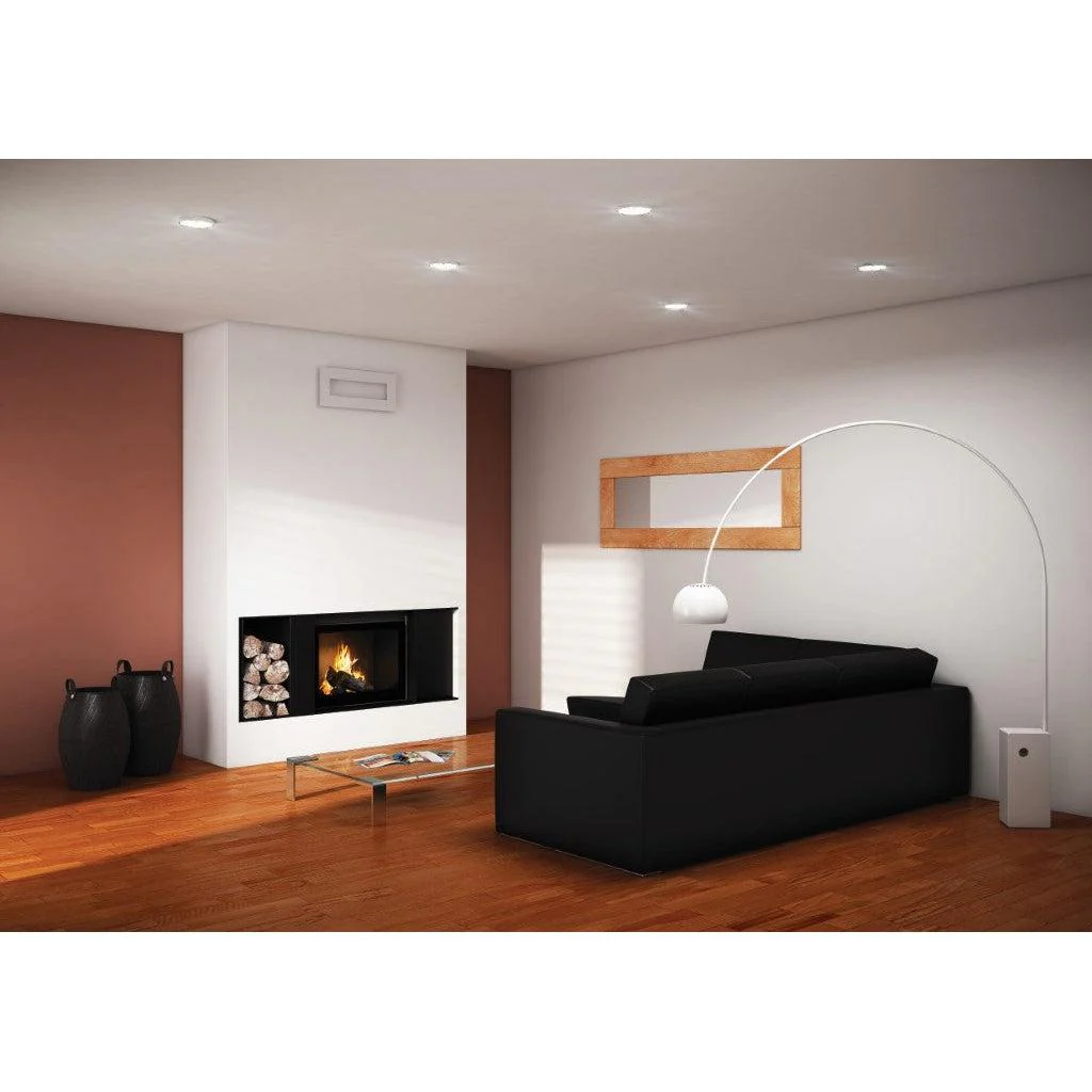 Seguin Visio 8 Plus Wood Fireplace With Swing Door, Lift, Black Line Glass & Brick Lining - Image 2