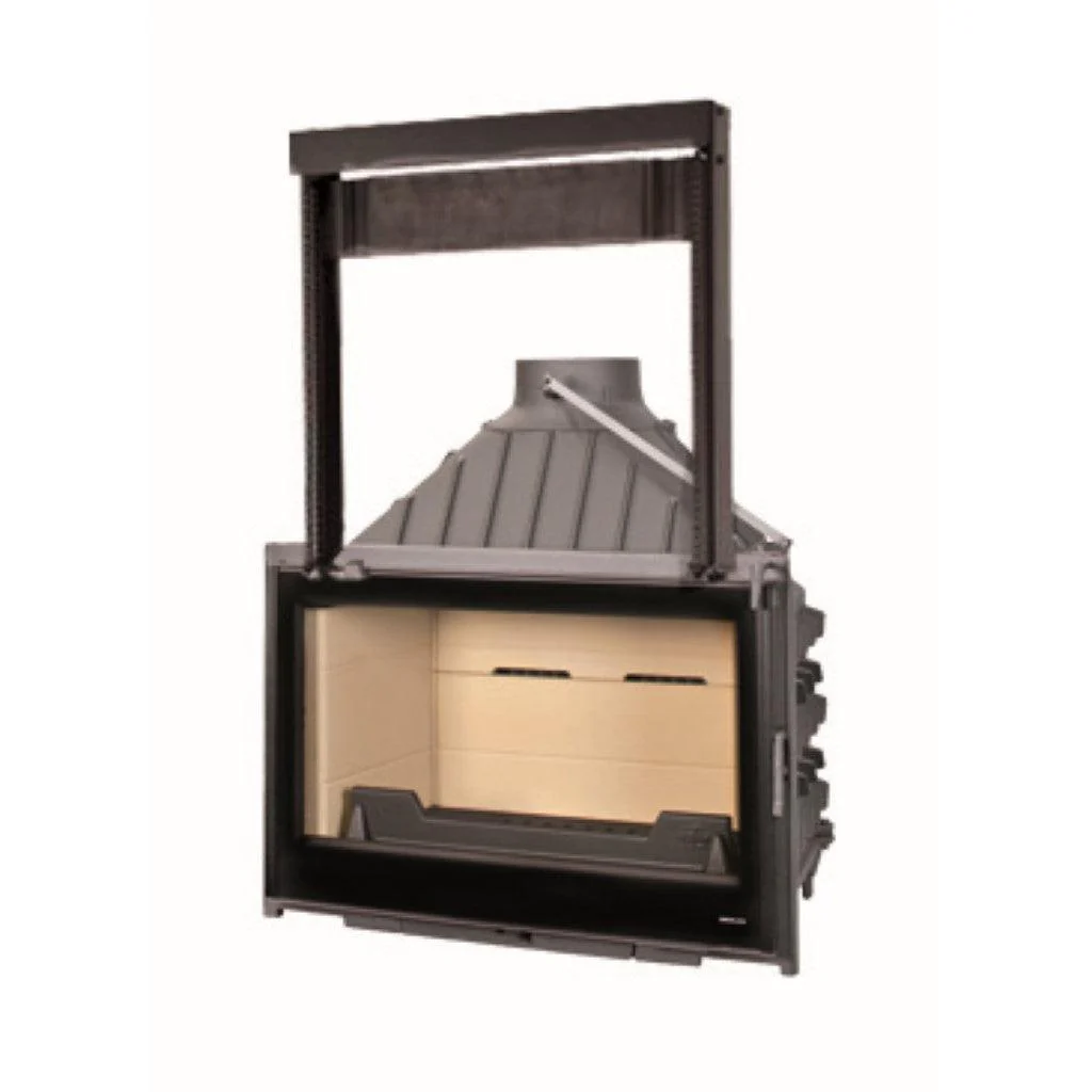Seguin Visio 8 Plus Wood Fireplace With Swing Door, Lift, Black Line Glass & Brick Lining - Image 5