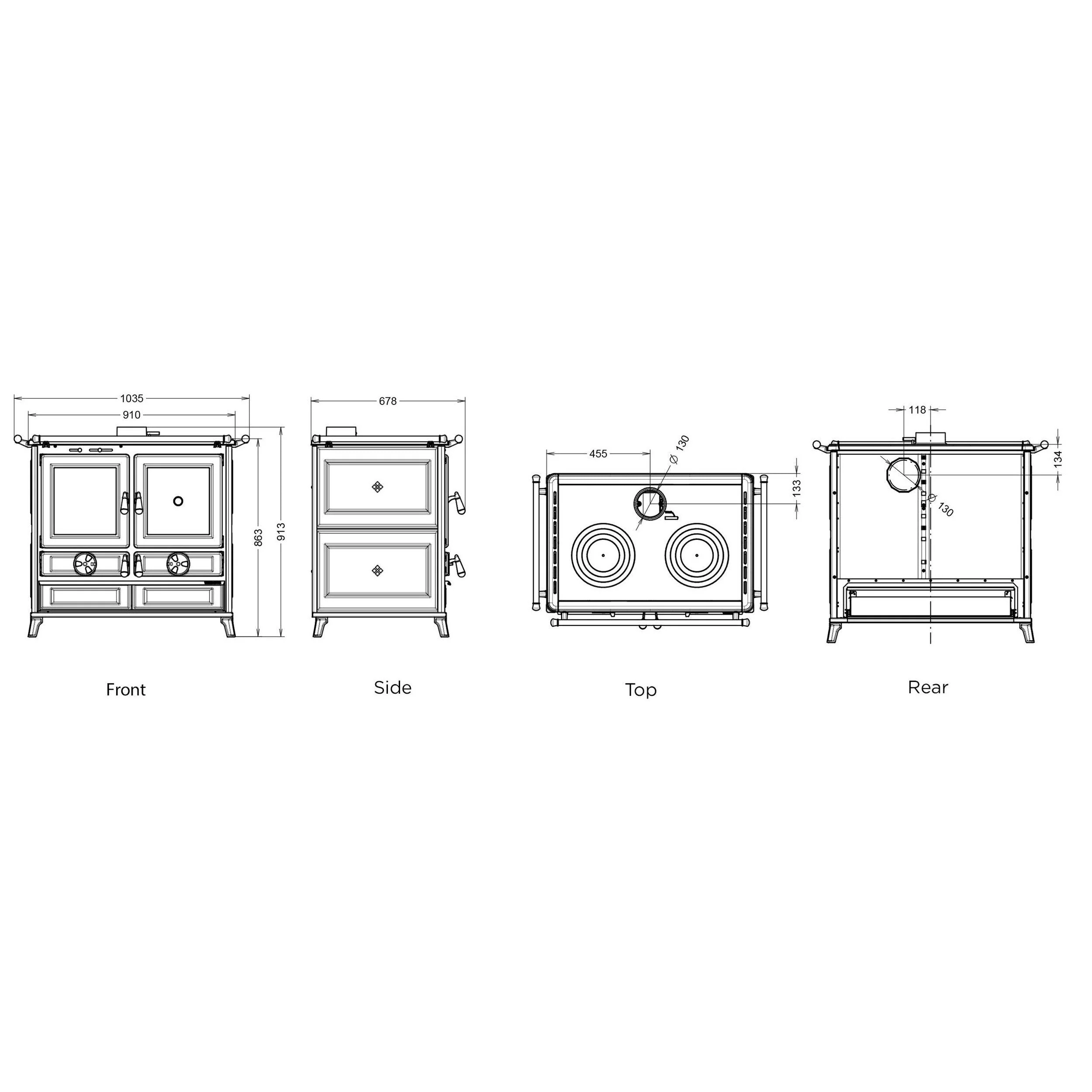 Thermorossi Viola Wood Fired Cooker - Image 4