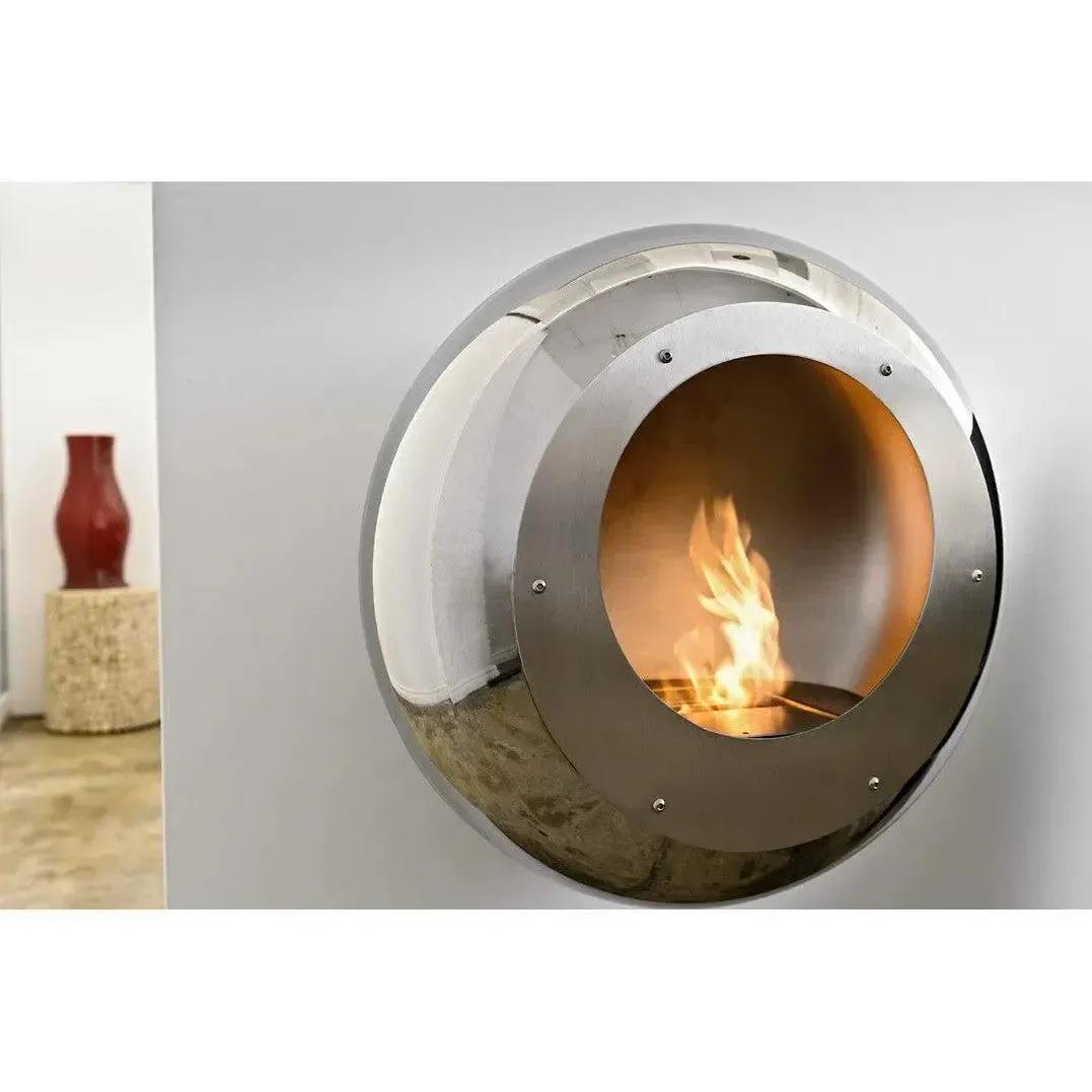 Cocoon Vellum Wall Mounted Ethanol Fireplace - Stainless Steel - Image 4